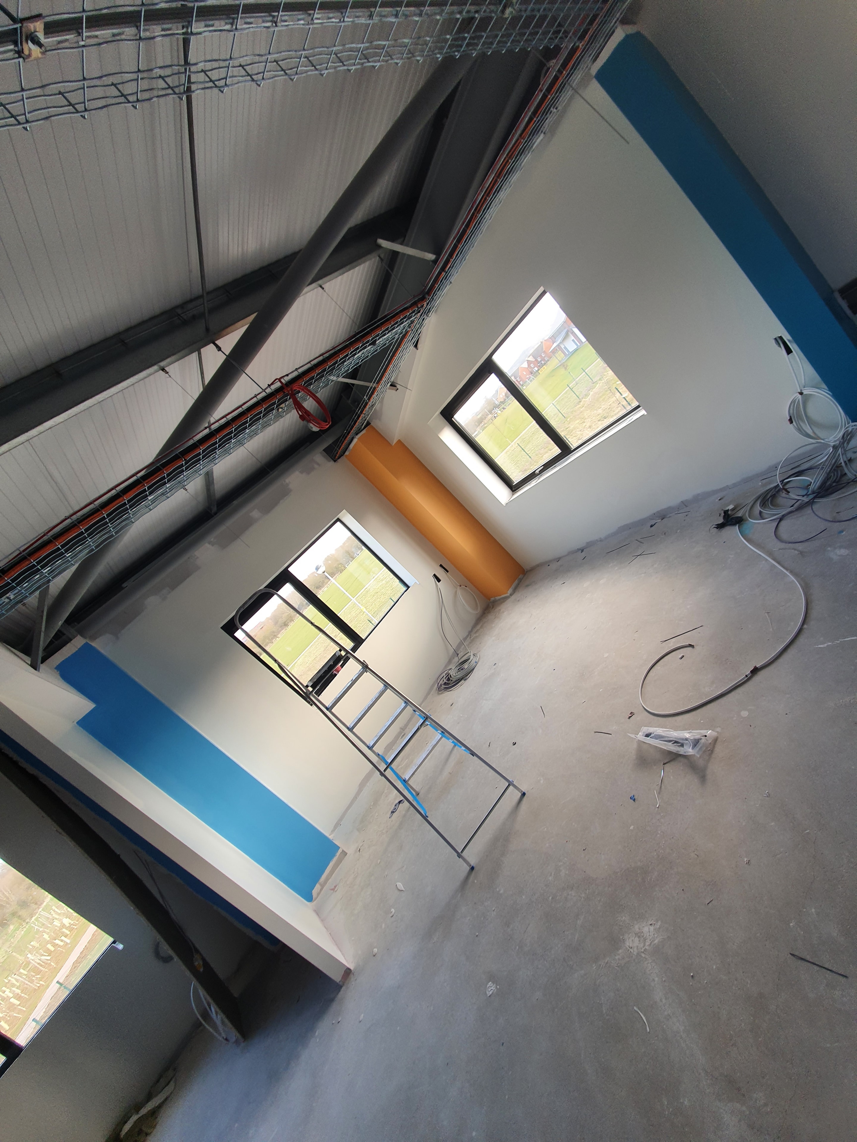 Commercial office painting project in progress