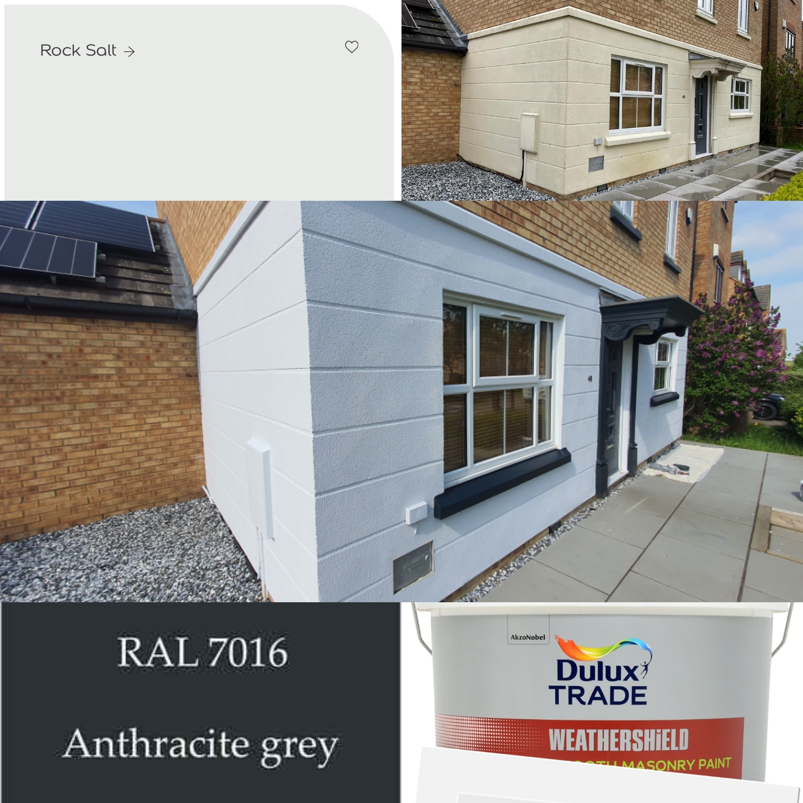 Exterior masonry — Dulux Trade Weathershield Rock Salt and Anthracite Grey