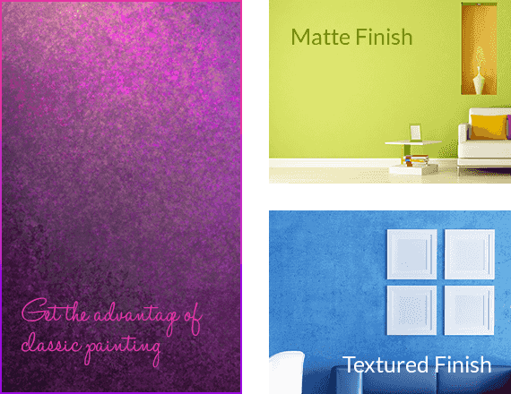 A picture of a living room with different colors of paint.