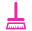 A pink icon of an object with a tower in the middle.