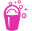 A pink pixel art picture of a house