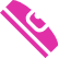 A pink pencil icon on a grey background.