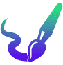 A blue and green snake logo on a black background.
