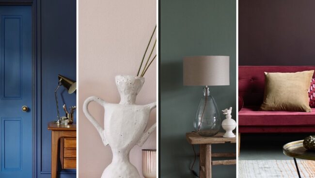 A collection of different paint colors for a living room.