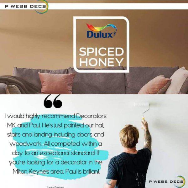 Dulux Spiced honey paint poster with a review