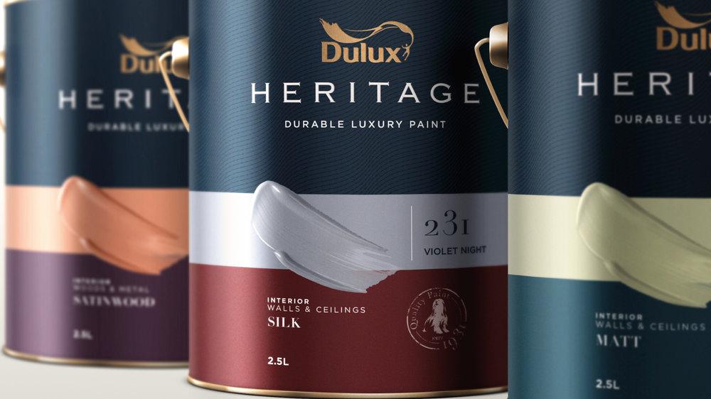 Dulux Heritage Paint Cans With Swatches