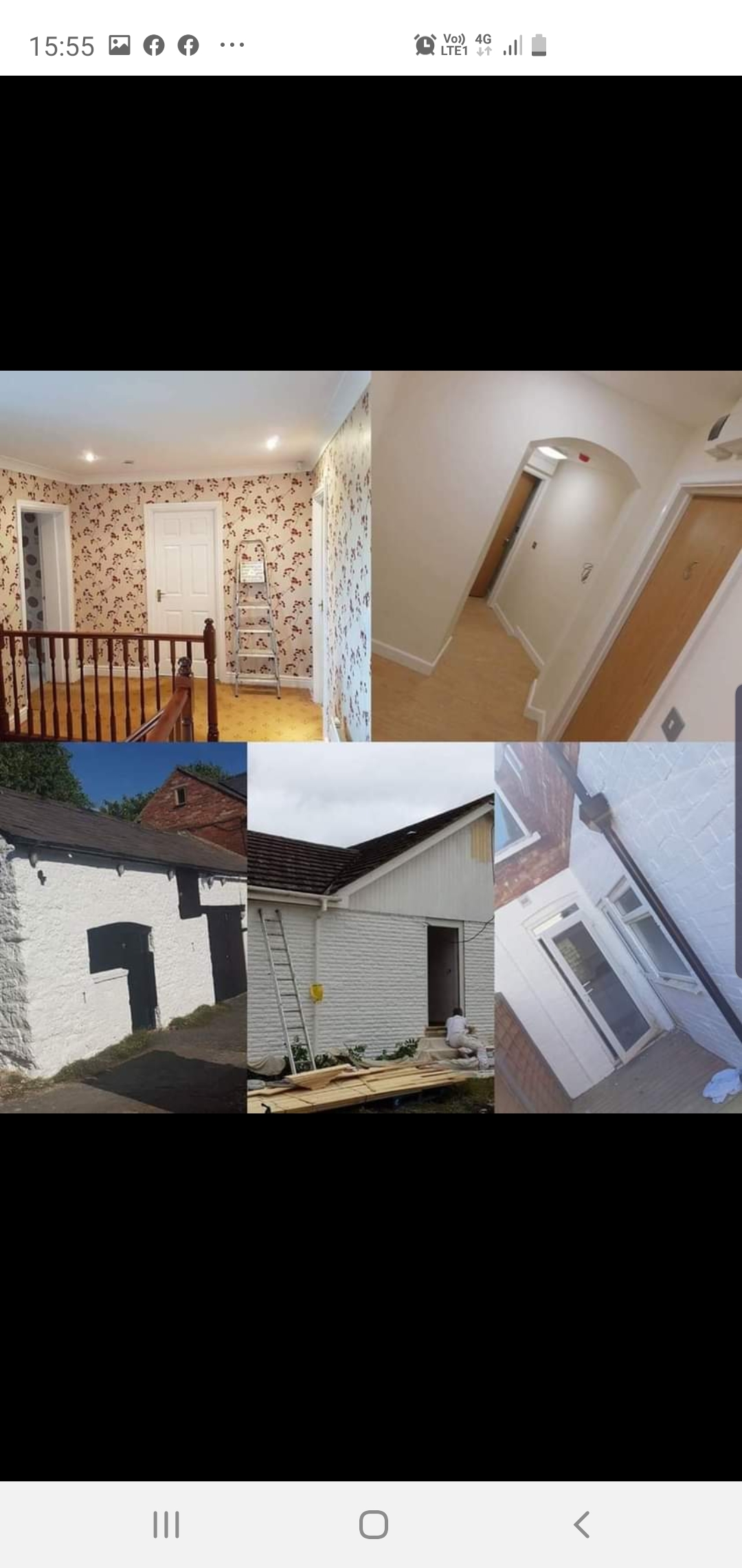 A picture of a house with a white wall and a white door.