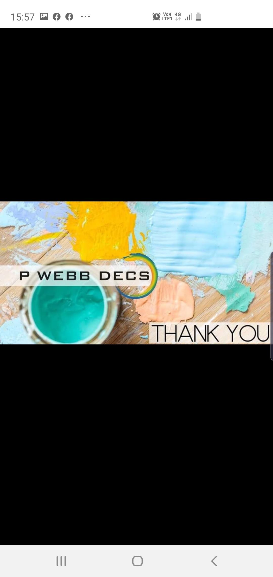 A phone with a thank you message on it.