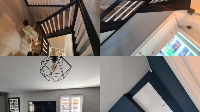 A series of pictures showing the interior of a home.