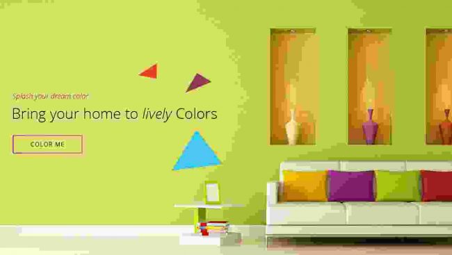 A living room with colorful walls and furniture.